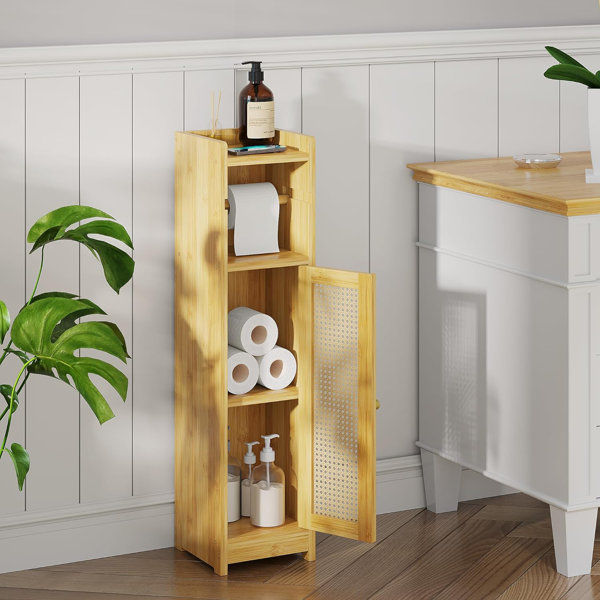 Bay Isle Home™ Angustias Bamboo Freestanding Bathroom Cabinet | Wayfair